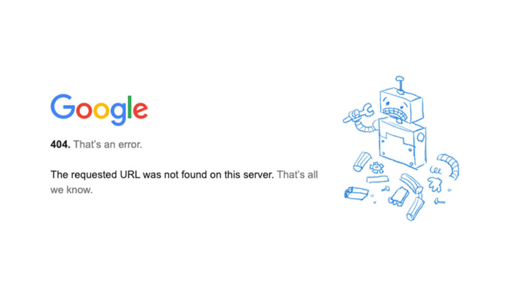 Google 404 Error